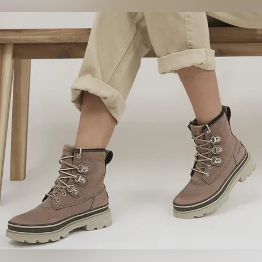 Sorel Lennox Waterproof Winter Boots Taupe Nubuck US 9/EURO 40